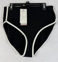 Calia Swim Bottom Medium Black High Rise Tipped Womens Tankini Swimwear New NWT