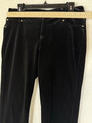 INC International Concepts Pants Women 10 Black Velvet Skinny Stretch