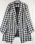Studio By Torrid Blazer 4 Black White Check  Jacket Open Front