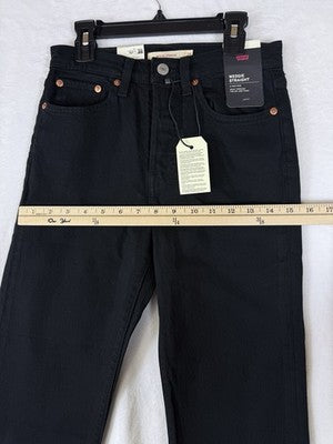 Levis Wedgie Straight 24 Jeans Womens Black Levi’s 24x26 High Rise Denim New NWT