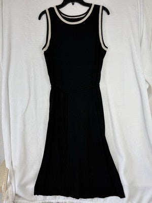 Ann Taylor Loft Maxi Dress Large Petite Black Sleeveless Knit Women LP