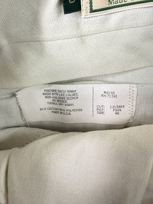 Vintage LL Bean Pants 40 Tan Khakis Pleated Hemmed 40x32 Made In USA 80s 90s