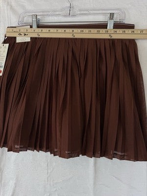 Calia Pleated Tennis Skort Large Brown Womens Skirt W/ Shorts New NWT