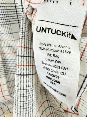 UNTUCKit Aleante Shirt Large Mens Long Sleeve Button Down Plaid White