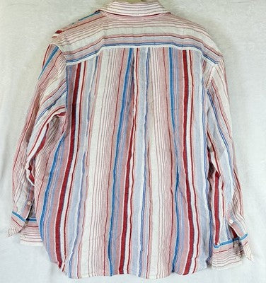 Gap Cotton Gauze Button Down Shirt Medium Women July 4th Red White Blue Top New