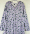 Lands End Nightgown Medium Cozy Classic Long Sleeve Purple Floral Womens Pajamas