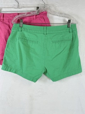 J Crew Classic Chino Shorts 6 Lot Pink Green 4” 5” Womens 100% Cotton