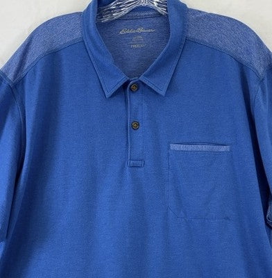 Eddie Bauer Free Dry Polo Shirt 2XL Mens Blue Short Sleeve