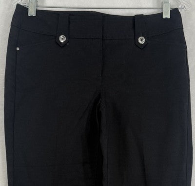 White House Black Market Crop Pants Black Cotton Stretch Womens WHBM NWT