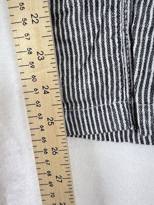 Old Navy Linen Pants XS Women Gray White Striped Pull On Cotton
