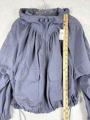 Old Navy Jacket Women Large Petite Windbreaker Full Zip Lightweight Purple New