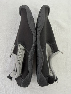 Lands End Water Shoes 11 Womens Black Gray Slip On Swimming EXC