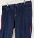 Charter Club Lexington Straight Jeans 16 Dark Blue Red Piping