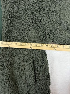 Summer Salt Sherpa Jacket Large Women Olive Green Deep Pile Full Zip Summersalt