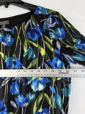 The Limited Top Medium Long Sleeve Bell Sleeve Black Floral Print Blouse Womens