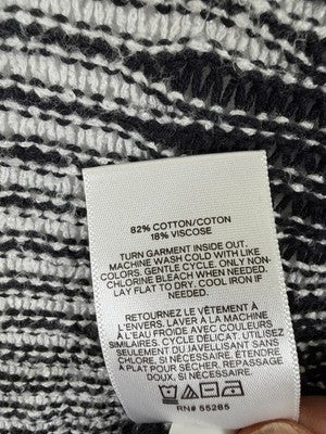 Banana Republic Cardigan Sweater XS Black White Open Front Womens
