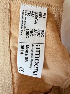 Amoena Mastectomy Bra Mona 38C Wireless Cognac Beige New NWT