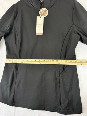Calia 1/4 Zip Pullover Large Black Cold Weather Dash Womens New NWT