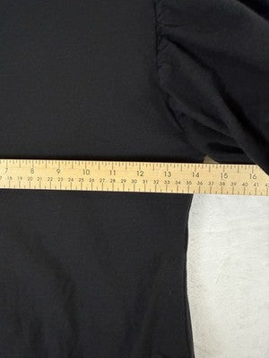 Zara Bodysuit Medium Black Puff Sleeve Top Womens