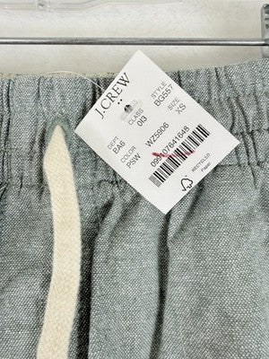 J Crew Shorts XS Mens 6” Drawstring Pull On Green Linen Cotton Pockets New NWT