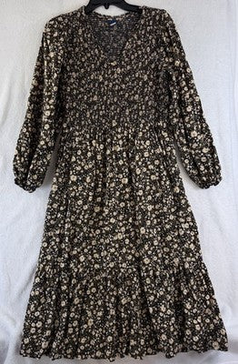 Old Navy Maxi Dress Medium Boho Brown Floral Womens