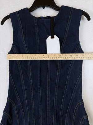 Gap Studio Denim Dress 6 Women Seamed Midi Dark Blue Women GapStudio New