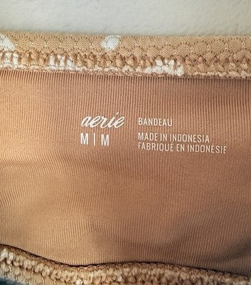Aerie Bikini Top Medium Scoop Bandeau Womens Leopard Print