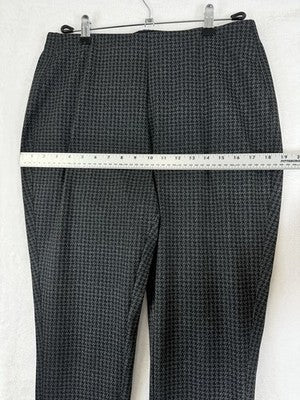 Calvin Klein Pull On Pants Large Black Gray Houndstooth Knit Stretch Women