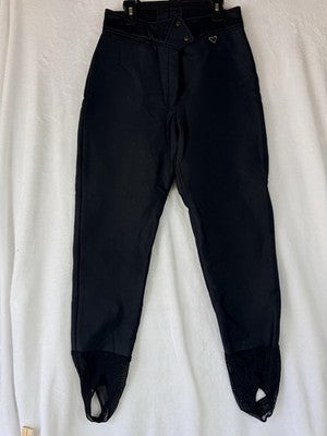 Obermeyer Ski Pants Women 10 Vintage High Waist Black Wool Blend Snow