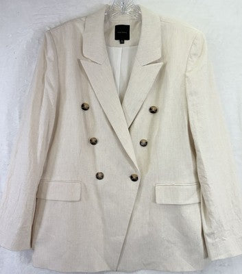 Alex Marie Blazer 18 Linen Blend Beige Womens Double Breasted Jacket