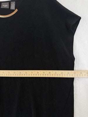 Chicos Travelers Size 3 Top Black Sleeveless Slinky Womens XL