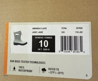 Bogs Boots Womens 10 Plush Green Amanda 2 Lace Up Waterproof Rain New
