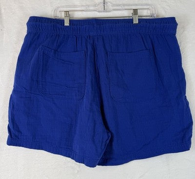 Old Navy Dimension Shorts XL Blue High Rise Cotton Gauze Blue Drawstring Women