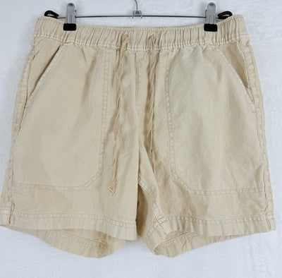 Eddie Bauer Shorts Small Women Hemp Cotton Pull On Ecru Beige 5”