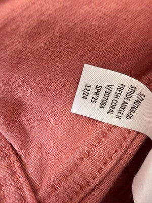 Gap High Rise Stride Ankle Jeans 24 00 Petite Coral Pink Raw Hem Womens New NWT
