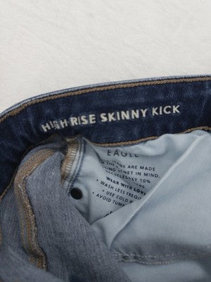 American Eagle High Rise Skinny Kick Jeans 6 X Short Blue Womens Next Level
