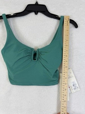 Calia Swim Top XS Longline Bikini Jungle Green U Bar Womens New NWT