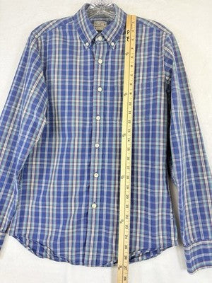 J Crew Shirt Mens Slim Fit Small Blue Plaid Button Down Long Sleeve