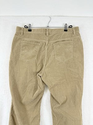 Talbots Corduroy Straight Leg Pants 14W Tan Beige Heritage Fit Womens
