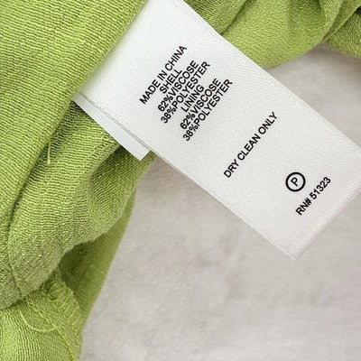 1. State Women Tops Medium 12 Crop Green Puff Sleeve Blouse Open Back New NWT