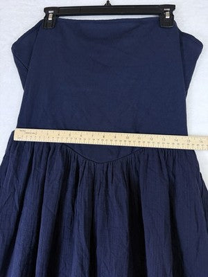 Gap Maxi Dress XL Women Strapless Cotton Gauze Mixed Media Fit & Flare New