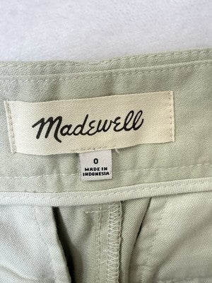 Madewell Shorts 0 Green High Rise Pleated 6” Cuffed Womens