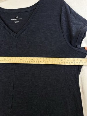 J Jill Top XL Pima Short Sleeve V Neck Tee Blue Womens