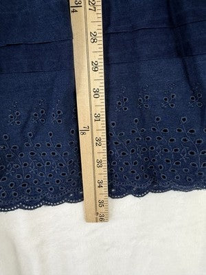 Gap X Doen Skirt XS Midi Blue Long Eyelet Pull On Cottagecore Boho Women New NWT