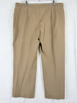 Susan Graver Smart Ponte Pants XL Petite Tan Beige Pull On Knit Slim Leg Womens