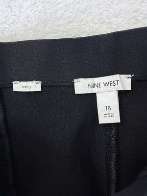 Nine West Dress Pants Women 18 Black Front Seam Skinny Mid Rise