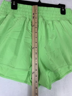 Gap Fit Running Shorts Large Petite Womens Lime Green High Rise Brief Liner New