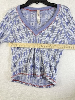 Free People Movement Top Medium Large My Time Logo Purple Long Sleeve Women