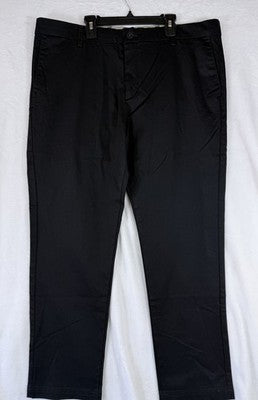 Dockers Signature Khaki Slim Fit 38x20 Mens Black Pants Flat Front New NWT
