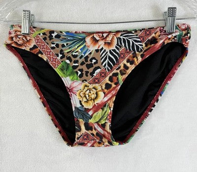 Venus Bikini Set Halter Top Medium Bottom Size 4 Animal Print Swimwear Womens